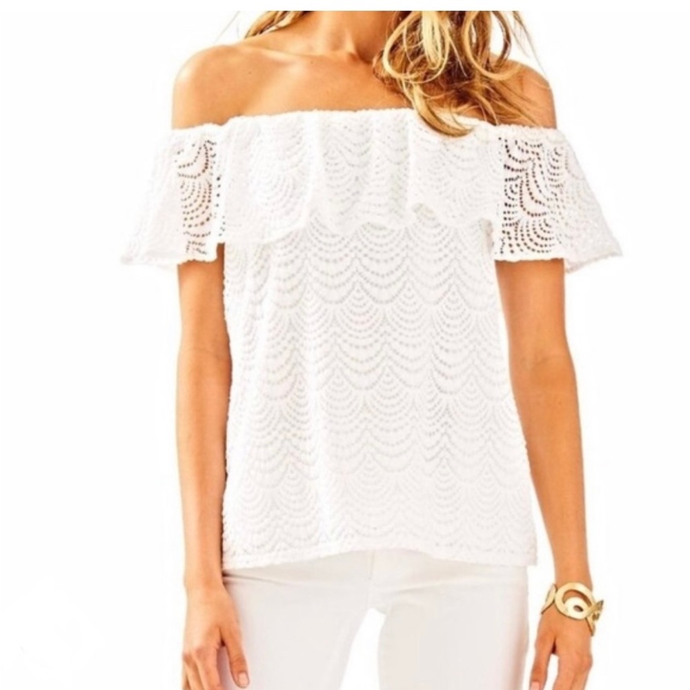 Lilly Pulitzer White La Fortuna Lace Top XS